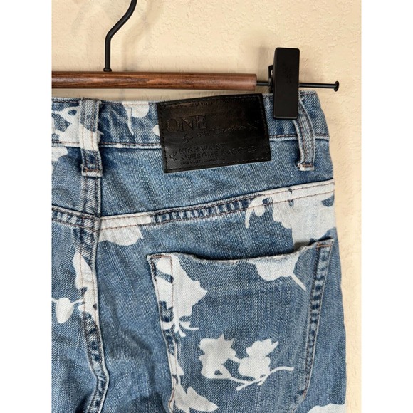 One Teaspoon Womens Awesome Baggies Jean Sz 23 Havana Floral High Waist Straight - Picture 9 of 16